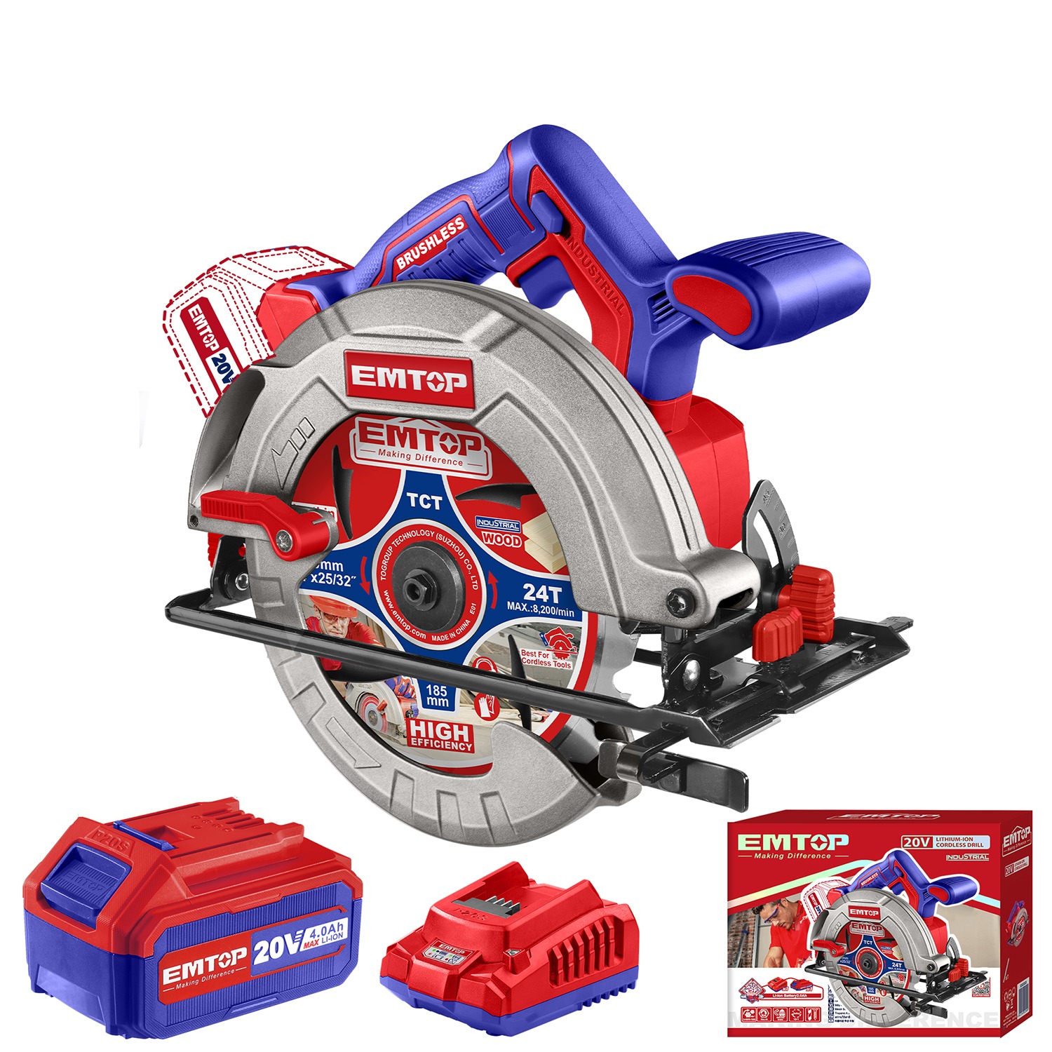ELCS18511-11 اره گردبر شارژی 185 میلی متر براش لس امتاپ مدل ELCS18511 - تصویر 1